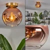 hofstein Plafonnier - Verre 20 cm Ripoll Or, Noir, 1 lumière* Lampes En Verre