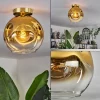 hofstein Plafonnier - Verre 25 cm Ripoll Or, Noir, 1 lumière* Lampes En Verre