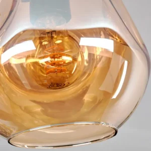 hofstein Plafonnier - Verre 20 cm Ripoll Or, Noir, 1 lumière* Lampes En Verre