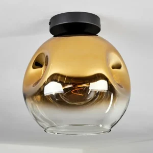 hofstein Plafonnier - Verre 25 cm Ripoll Or, Clair, 1 lumière* Lampes En Verre