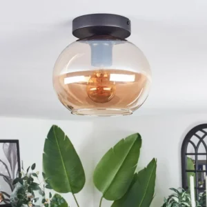 hofstein Plafonnier - Verre Apedo Ambre, 1 lumière* Lampes En Verre