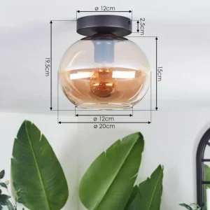 hofstein Plafonnier - Verre Apedo Ambre, 1 lumière* Lampes En Verre