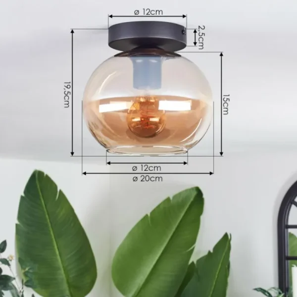 hofstein Plafonnier - Verre Apedo Ambre, 1 lumière* Lampes En Verre