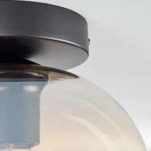 hofstein Plafonnier - Verre Apedo Ambre, Clair, 1 lumière* Lampes En Verre