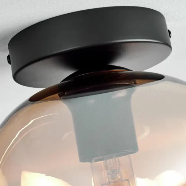 hofstein Plafonnier - Verre Apedo Ambre, Clair, 1 lumière* Lampes En Verre