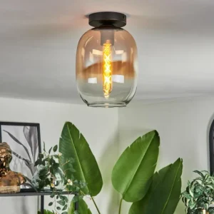 hofstein Plafonnier - Verre Apedo Ambre, Clair, 1 lumière* Lampes En Verre