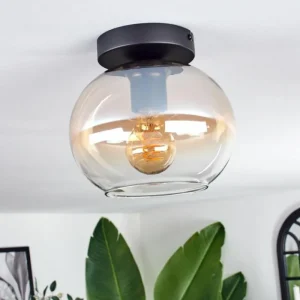 hofstein Plafonnier - Verre Apedo Ambre, Clair, 1 lumière* Lampes En Verre