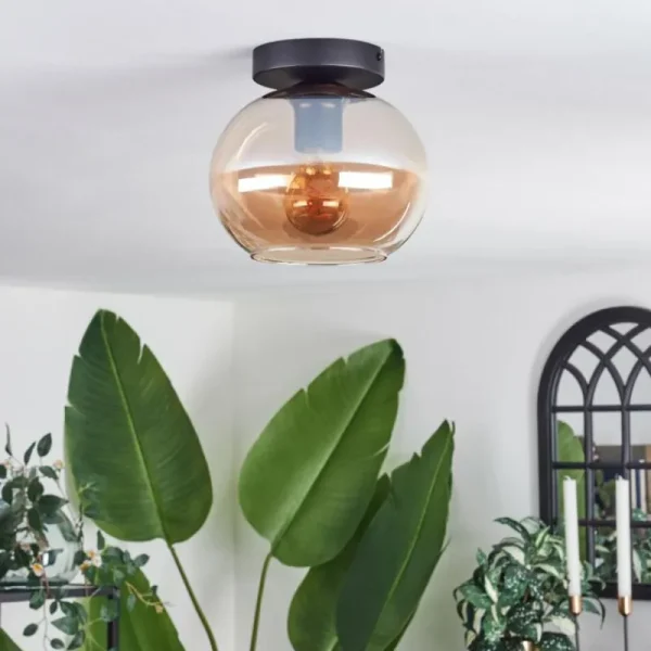 hofstein Plafonnier - Verre Apedo Ambre, 1 lumière* Lampes En Verre