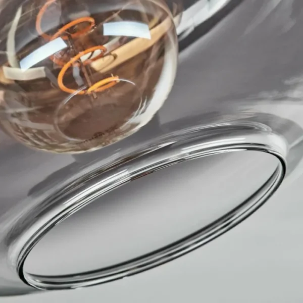 hofstein Plafonnier - Verre Apedo Clair, Fumé, 1 lumière* Lampes Modernes