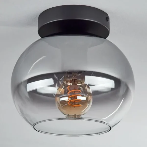 hofstein Plafonnier - Verre Apedo Clair, Fumé, 1 lumière* Lampes Modernes