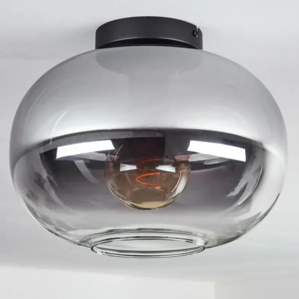 hofstein Plafonnier - Verre Apedo Clair, Fumé, 1 lumière* Lampes Modernes