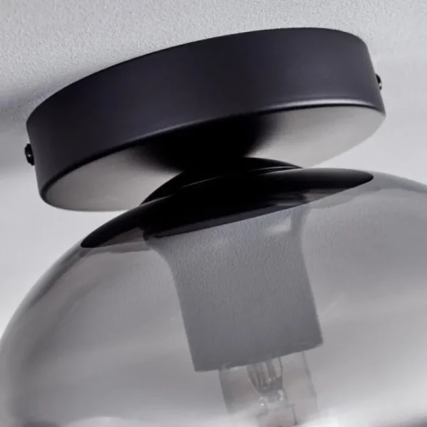 hofstein Plafonnier - Verre Apedo Fumé, 1 lumière* Lampes Modernes