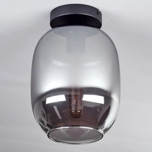 hofstein Plafonnier - Verre Apedo Fumé, 1 lumière* Lampes Modernes