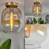 hofstein Plafonnier - Verre Apedo Laiton, 1 lumière* Lampes En Verre