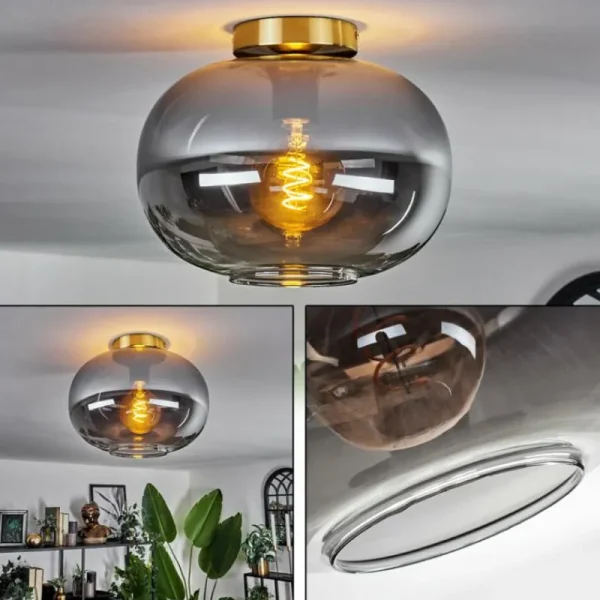 hofstein Plafonnier - Verre Apedo Laiton, 1 lumière* Lampes Modernes