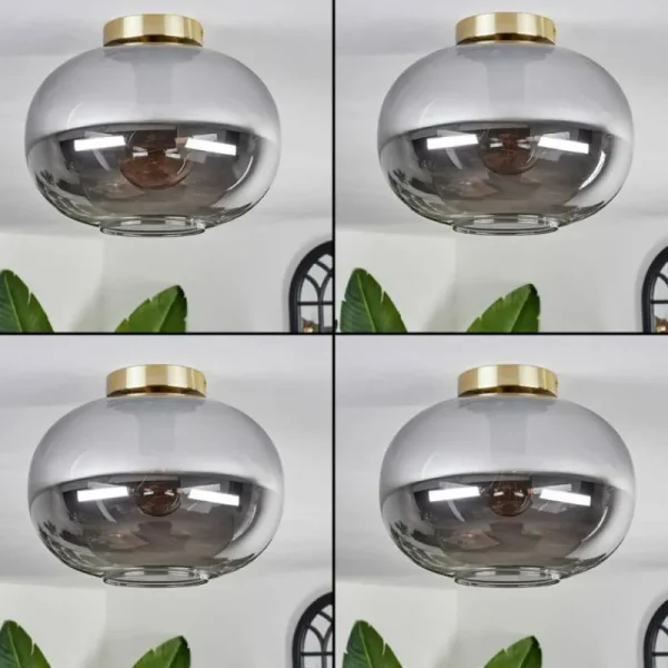 hofstein Plafonnier - Verre Apedo Laiton, 1 lumière* Lampes Modernes