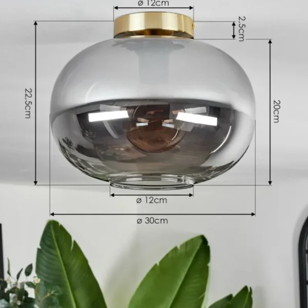 hofstein Plafonnier - Verre Apedo Laiton, 1 lumière* Lampes Modernes