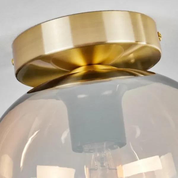 hofstein Plafonnier - Verre Apedo Laiton, 1 lumière* Lampes En Verre