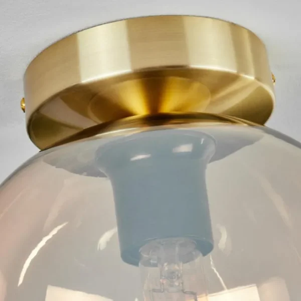 hofstein Plafonnier - Verre Apedo Laiton, 1 lumière* Lampes En Verre