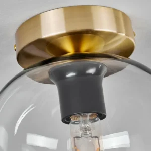 hofstein Plafonnier - Verre Apedo Laiton, 1 lumière* Lampes En Verre