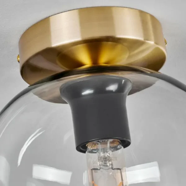 hofstein Plafonnier - Verre Apedo Laiton, 1 lumière* Lampes En Verre