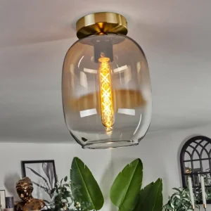 hofstein Plafonnier - Verre Apedo Laiton, 1 lumière* Lampes En Verre