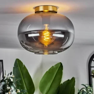 hofstein Plafonnier - Verre Apedo Laiton, 1 lumière* Lampes Modernes