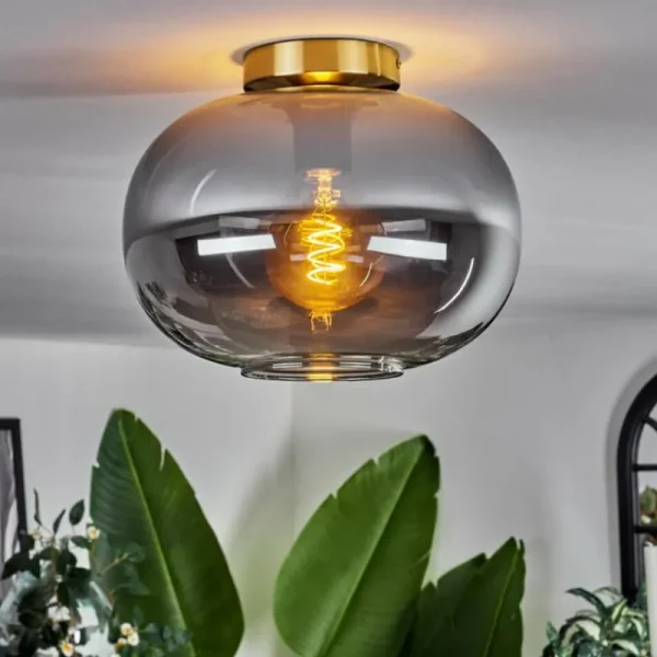 hofstein Plafonnier - Verre Apedo Laiton, 1 lumière* Lampes Modernes