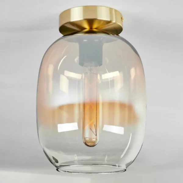 hofstein Plafonnier - Verre Apedo Laiton, 1 lumière* Lampes En Verre
