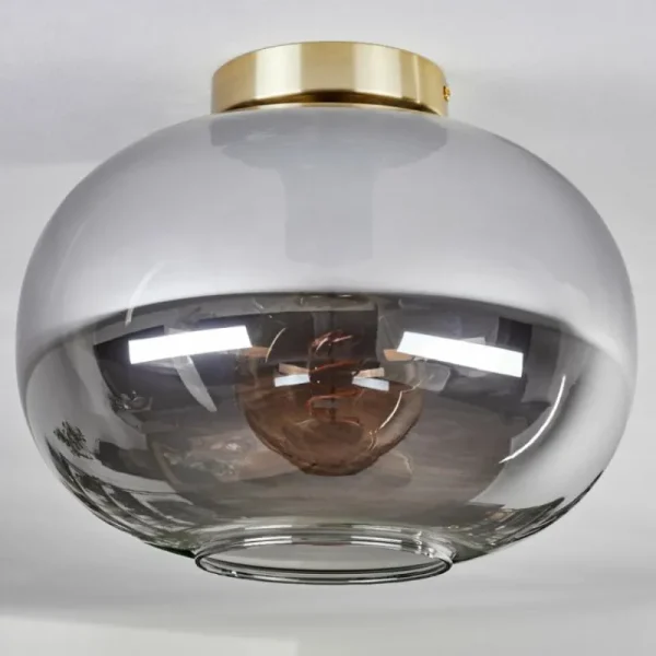 hofstein Plafonnier - Verre Apedo Laiton, 1 lumière* Lampes Modernes