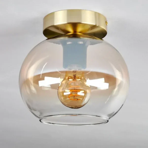 hofstein Plafonnier - Verre Apedo Laiton, 1 lumière* Lampes En Verre