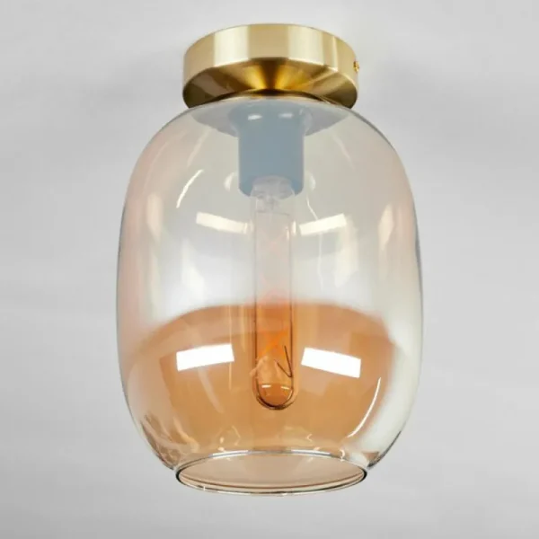 hofstein Plafonnier - Verre Apedo Laiton, 1 lumière* Lampes En Verre