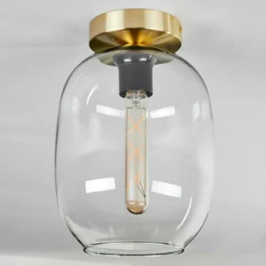 hofstein Plafonnier - Verre Apedo Laiton, 1 lumière* Lampes En Verre