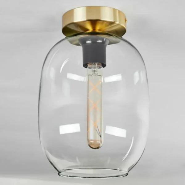 hofstein Plafonnier - Verre Apedo Laiton, 1 lumière* Lampes En Verre