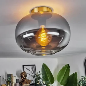hofstein Plafonnier - Verre Apedo Laiton, 1 lumière* Lampes Modernes