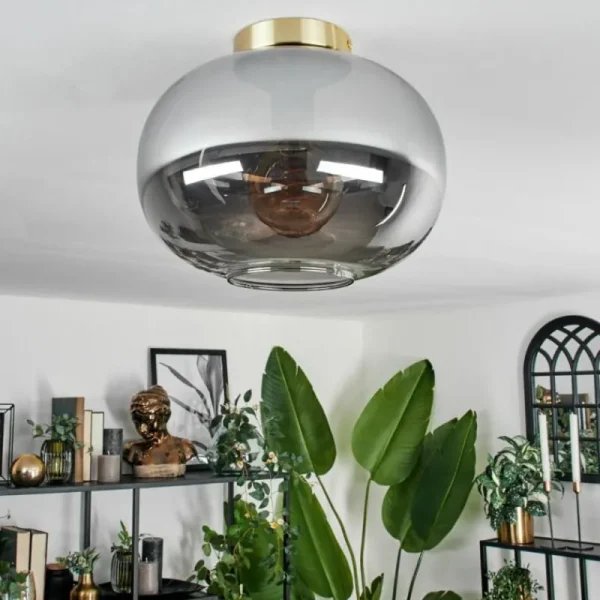 hofstein Plafonnier - Verre Apedo Laiton, 1 lumière* Lampes Modernes