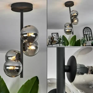 hofstein Plafonnier - Verre Chehalis Fumé, 4 lumières* Lampes Modernes