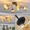 hofstein Plafonnier - Verre Chehalis Ambre, 6 lumières* Lampes Modernes