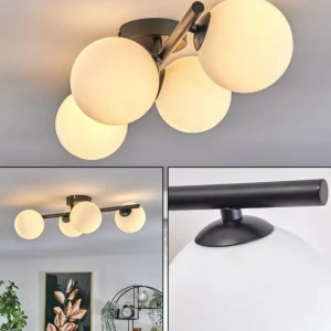 hofstein Plafonnier - Verre Chehalis Blanc, 4 lumières* Lampes En Verre