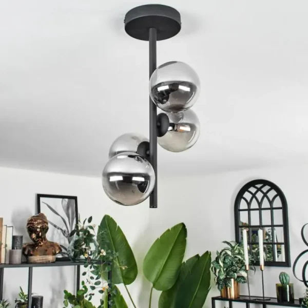 hofstein Plafonnier - Verre Chehalis Fumé, 4 lumières* Lampes Modernes