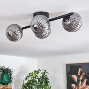 hofstein Plafonnier - Verre Chehalis Fumé, 4 lumières* Lampes Modernes