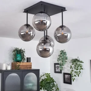 hofstein Plafonnier - Verre Chehalis Fumé, 5 lumières* Lampes Modernes