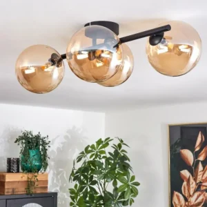 hofstein Plafonnier - Verre Chehalis Ambre, 4 lumières* Lampes En Verre