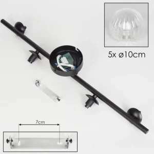 hofstein Plafonnier - Verre Chehalis Clair, 5 lumières* Lampes Modernes
