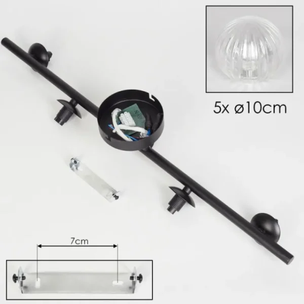 hofstein Plafonnier - Verre Chehalis Clair, 5 lumières* Lampes Modernes
