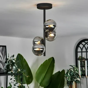 hofstein Plafonnier - Verre Chehalis Fumé, 4 lumières* Lampes Modernes