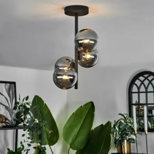 hofstein Plafonnier - Verre Chehalis Fumé, 4 lumières* Lampes Modernes