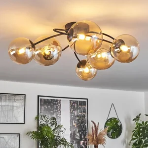 hofstein Plafonnier - Verre Chehalis Ambre, 6 lumières* Lampes En Verre