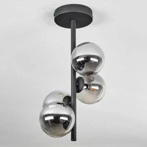 hofstein Plafonnier - Verre Chehalis Fumé, 4 lumières* Lampes Modernes