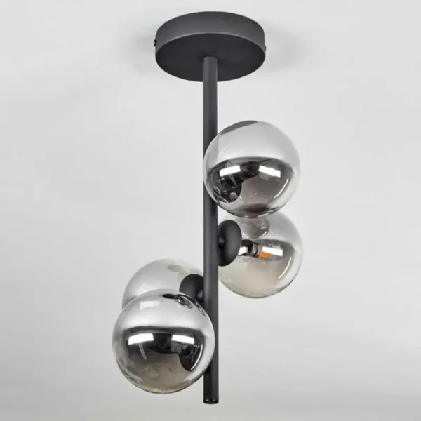 hofstein Plafonnier - Verre Chehalis Fumé, 4 lumières* Lampes Modernes